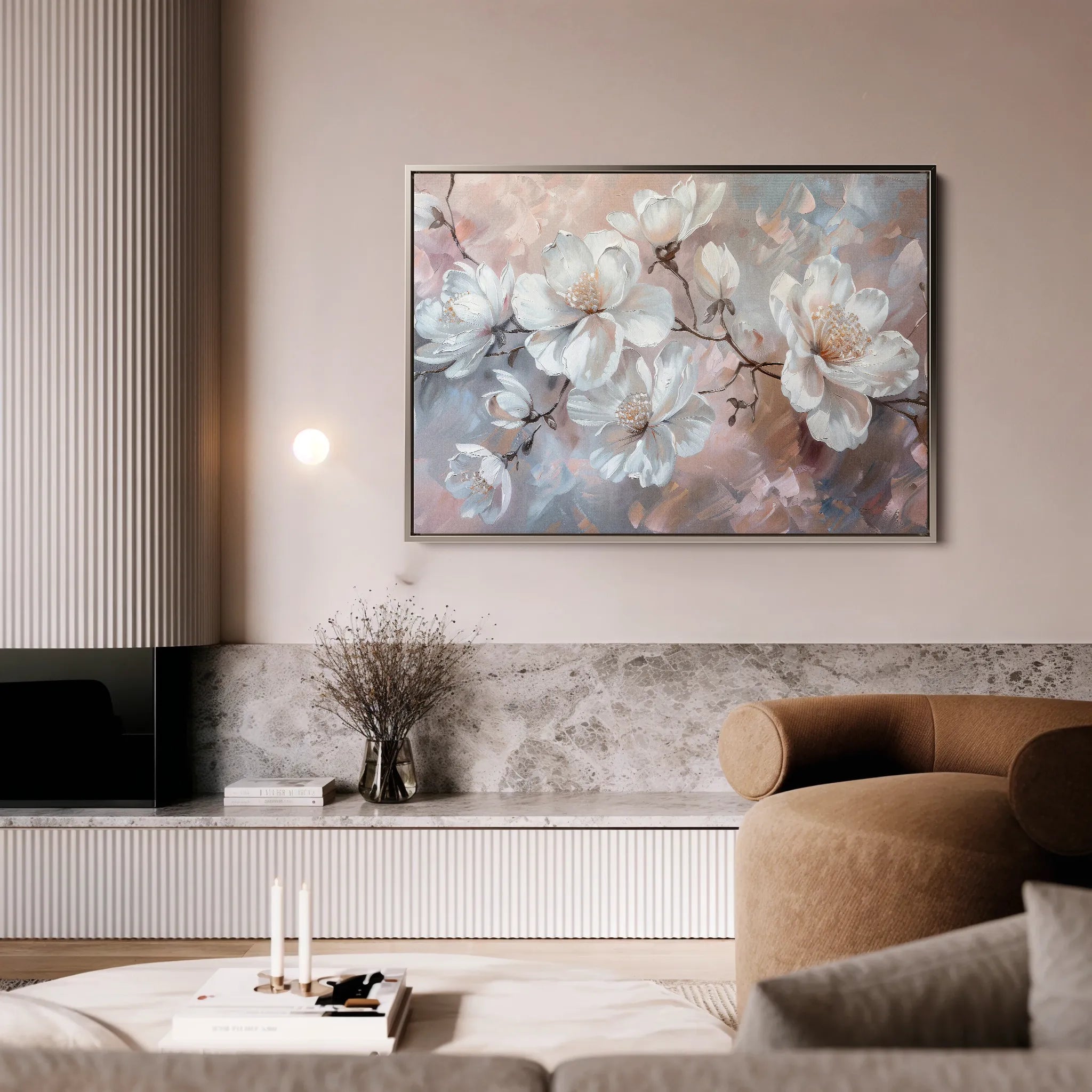 Floral 041 Canvas Art 18" x 24" / 45 x 60 cm / Black