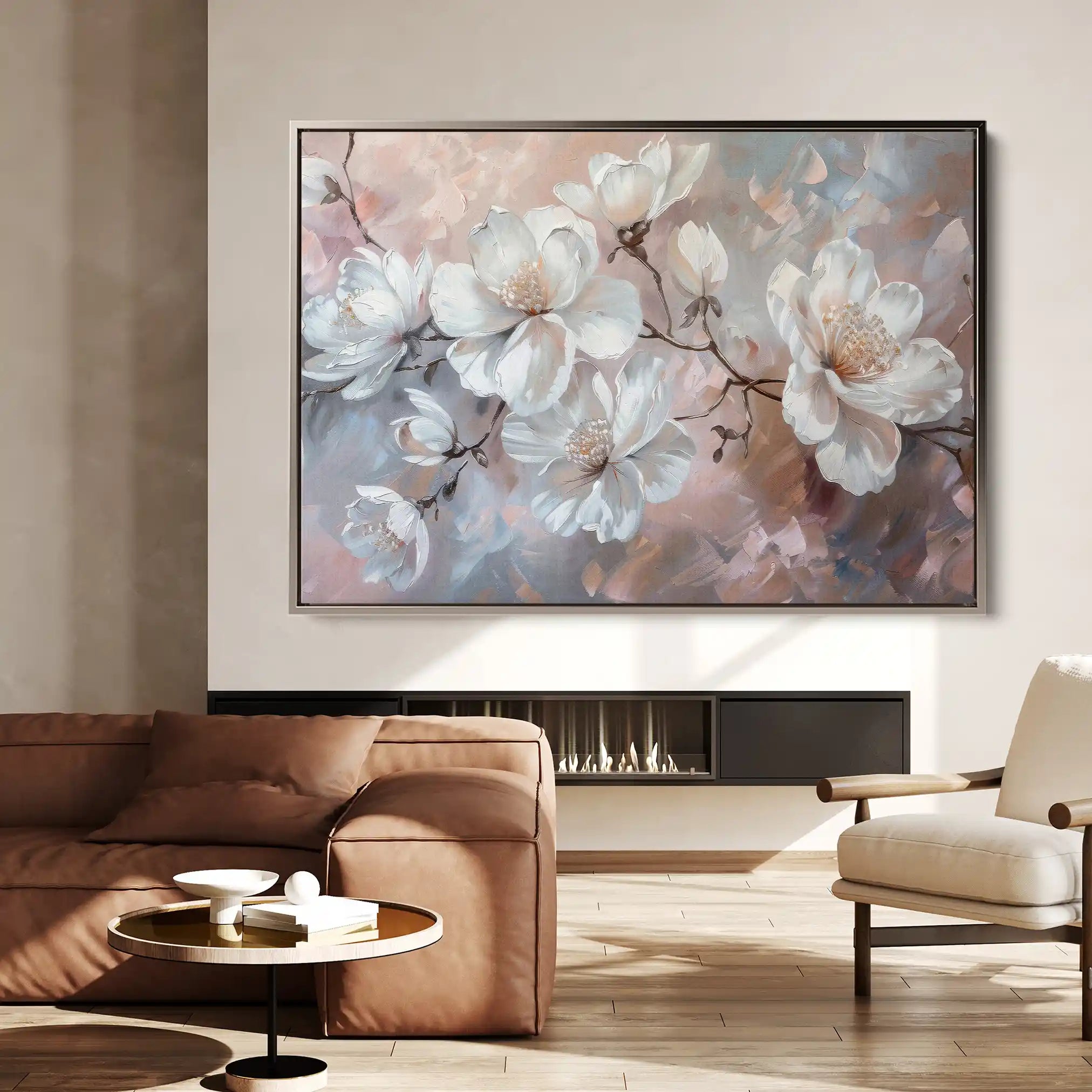 Floral 041 Canvas Art 60 x 40 cm / Black