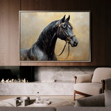 Horses 041 Canvas Art 18" x 24" / 45 x 60 cm / Black