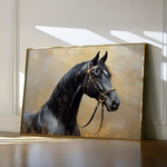 Horses 041 Canvas Art 60 x 40 cm / Black
