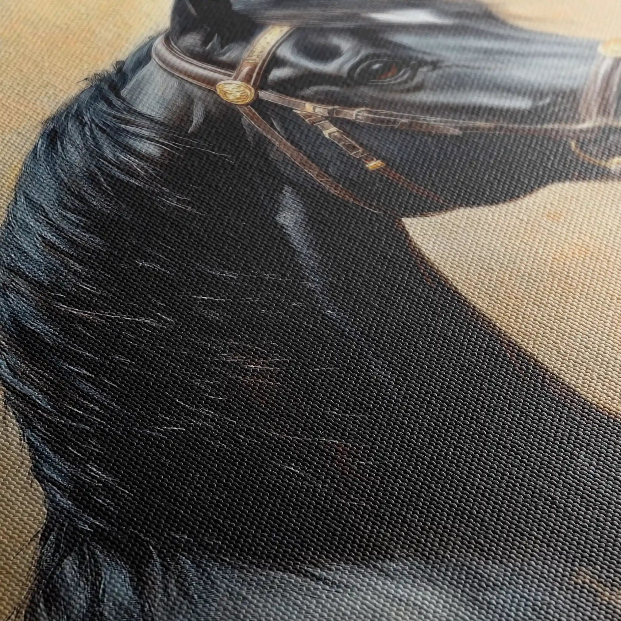 Horses 041 Canvas Art 60 x 40 cm / Black
