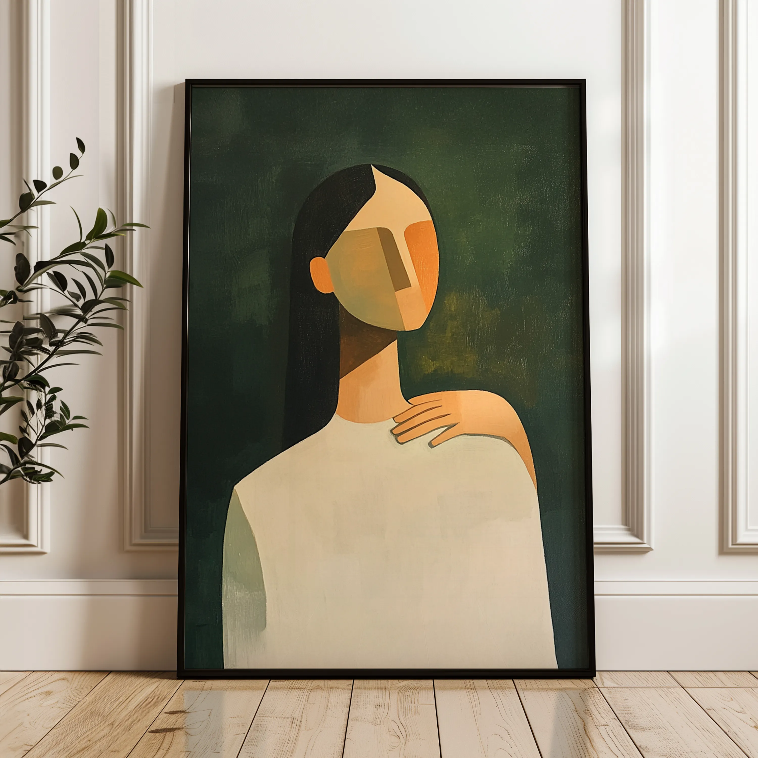 Portrait 041 Canvas Art 18" x 24" / 45 x 60 cm / Black