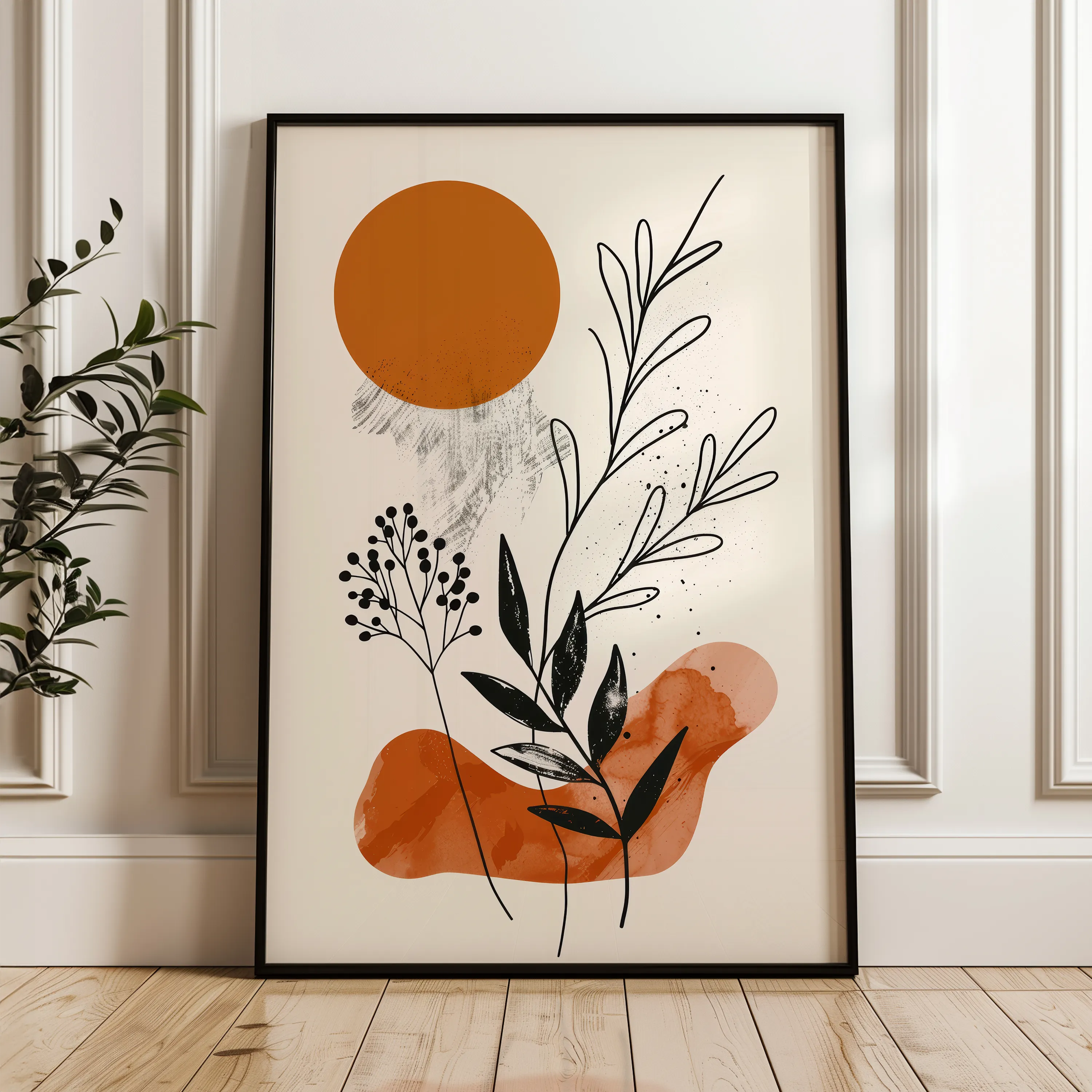 Boho 042 Canvas Art 18" x 24" / 45 x 60 cm / Black