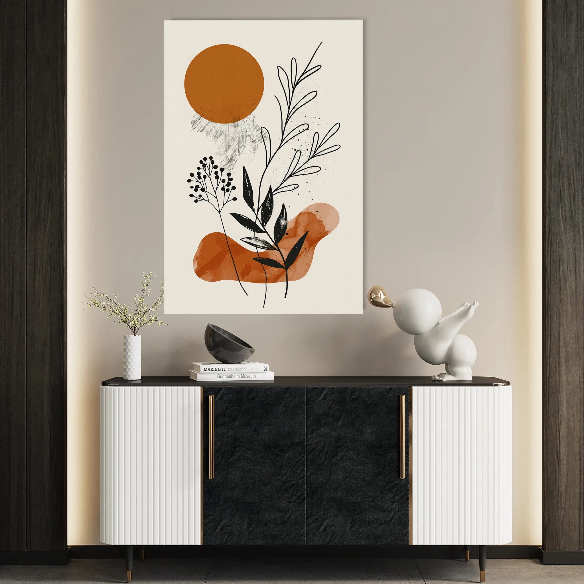 Boho 042 Canvas Art 18" x 24" / 45 x 60 cm / Black