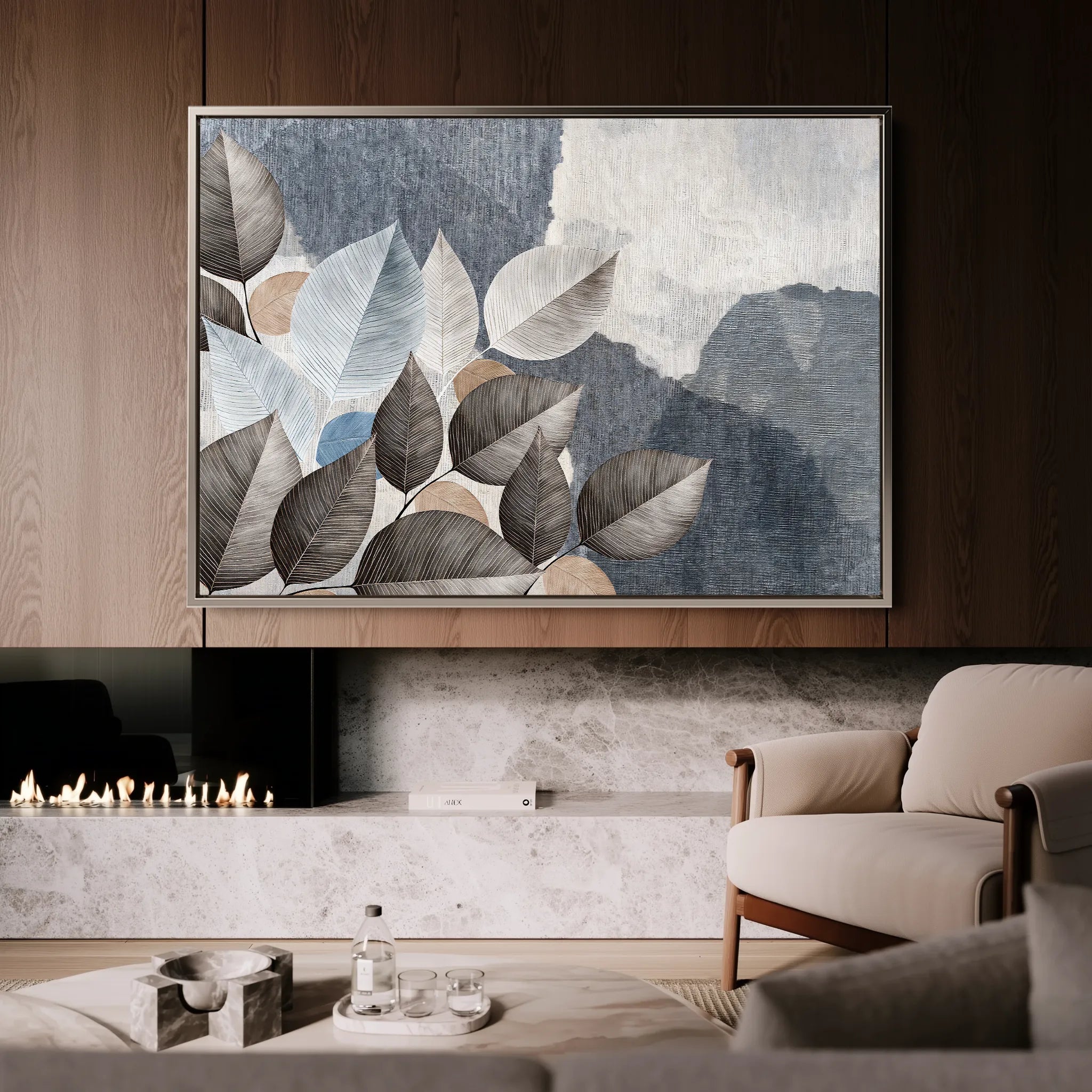 Floral 042 Canvas Art 18" x 24" / 45 x 60 cm / Black