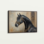 Horses 042 Canvas Art 18" x 24" / 45 x 60 cm / Black