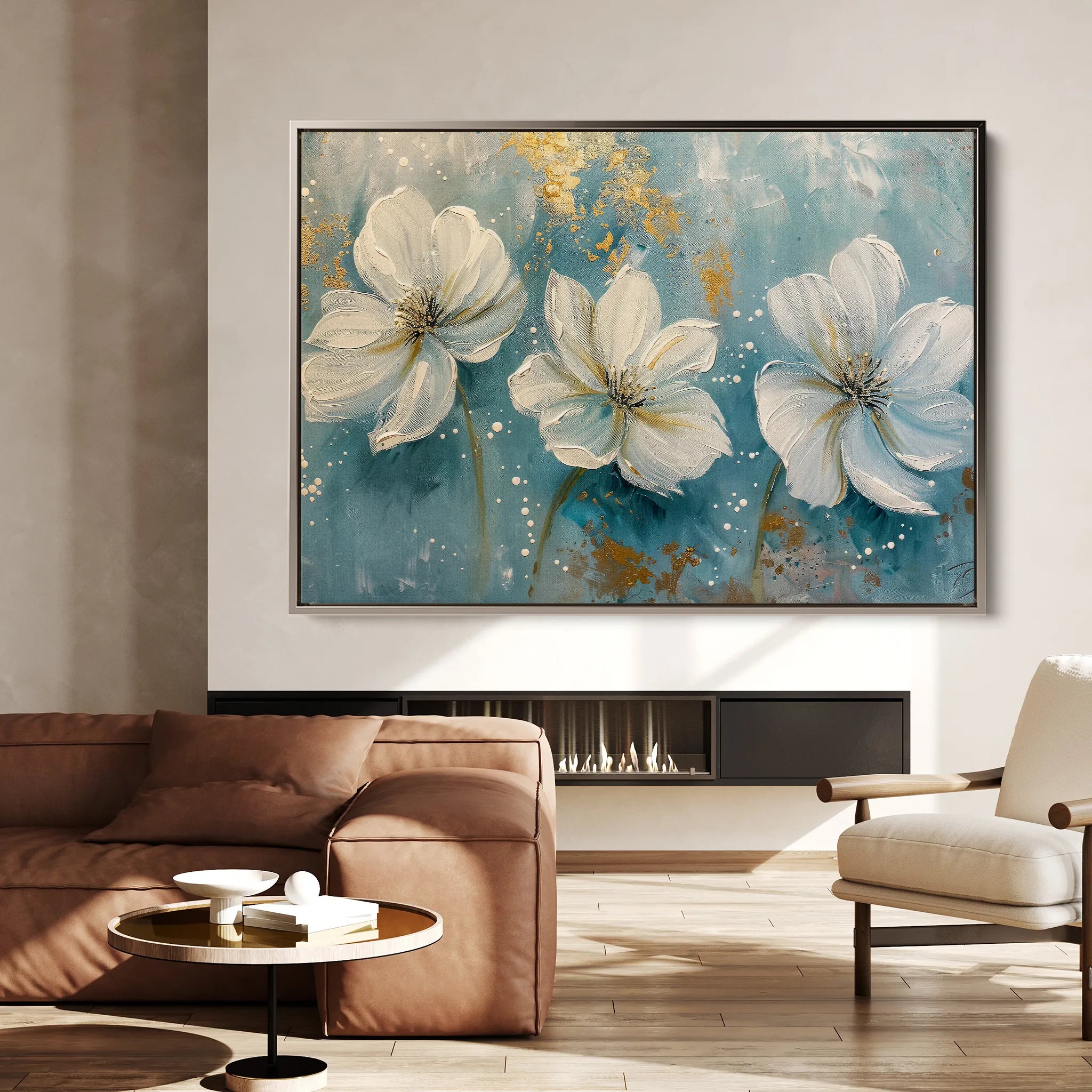 Floral 043 Canvas Art 18" x 24" / 45 x 60 cm / Black