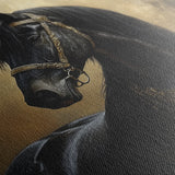 Horses 043 Canvas Art 18" x 24" / 45 x 60 cm / Black