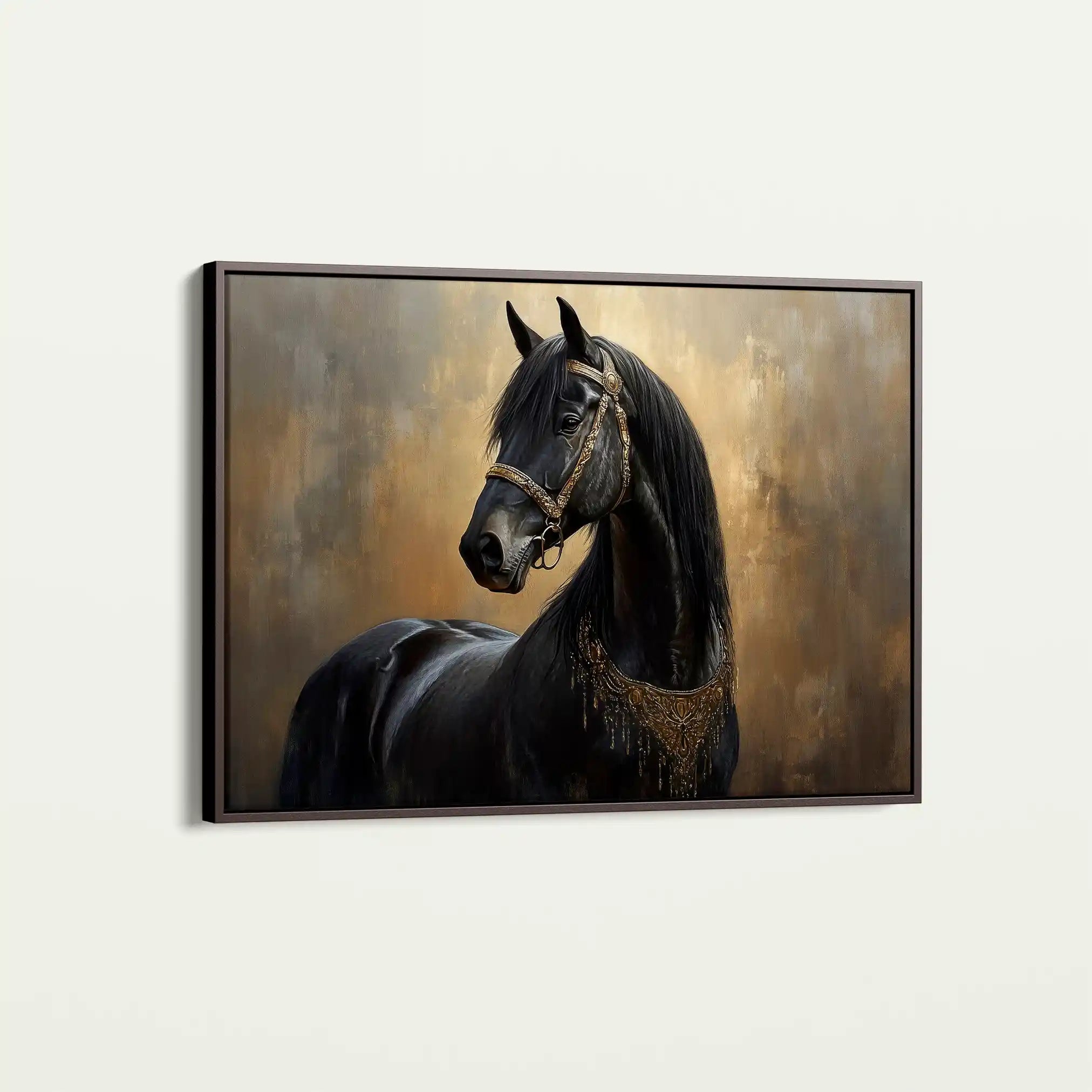 Horses 043 Canvas Art 60 x 40 cm / Black