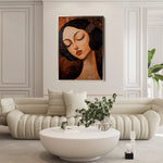 Portrait 043 Canvas Art 18" x 24" / 45 x 60 cm / Black