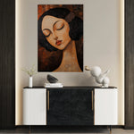 Portrait 043 Canvas Art 18" x 24" / 45 x 60 cm / Black