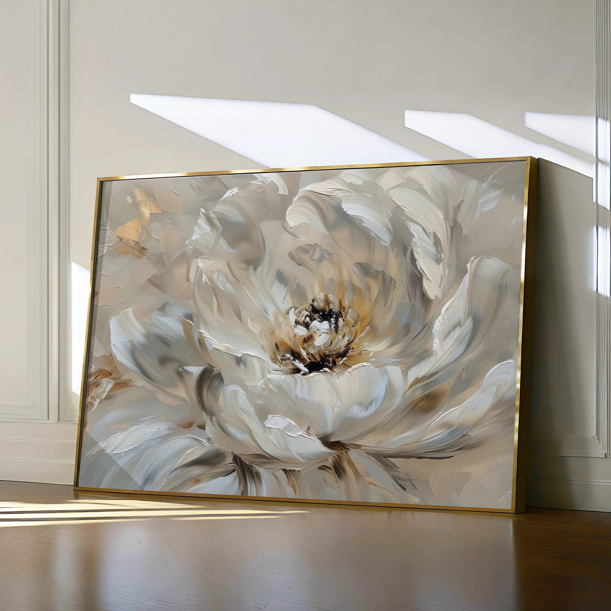 Floral 044 Canvas Art 18" x 24" / 45 x 60 cm / Black