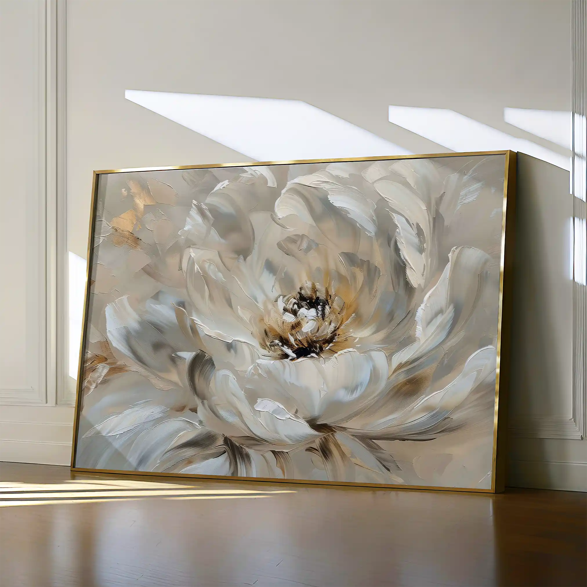 Floral 044 Canvas Art 60 x 40 cm / Black