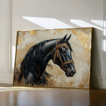 Horses 044 Canvas Art 60 x 40 cm / Black