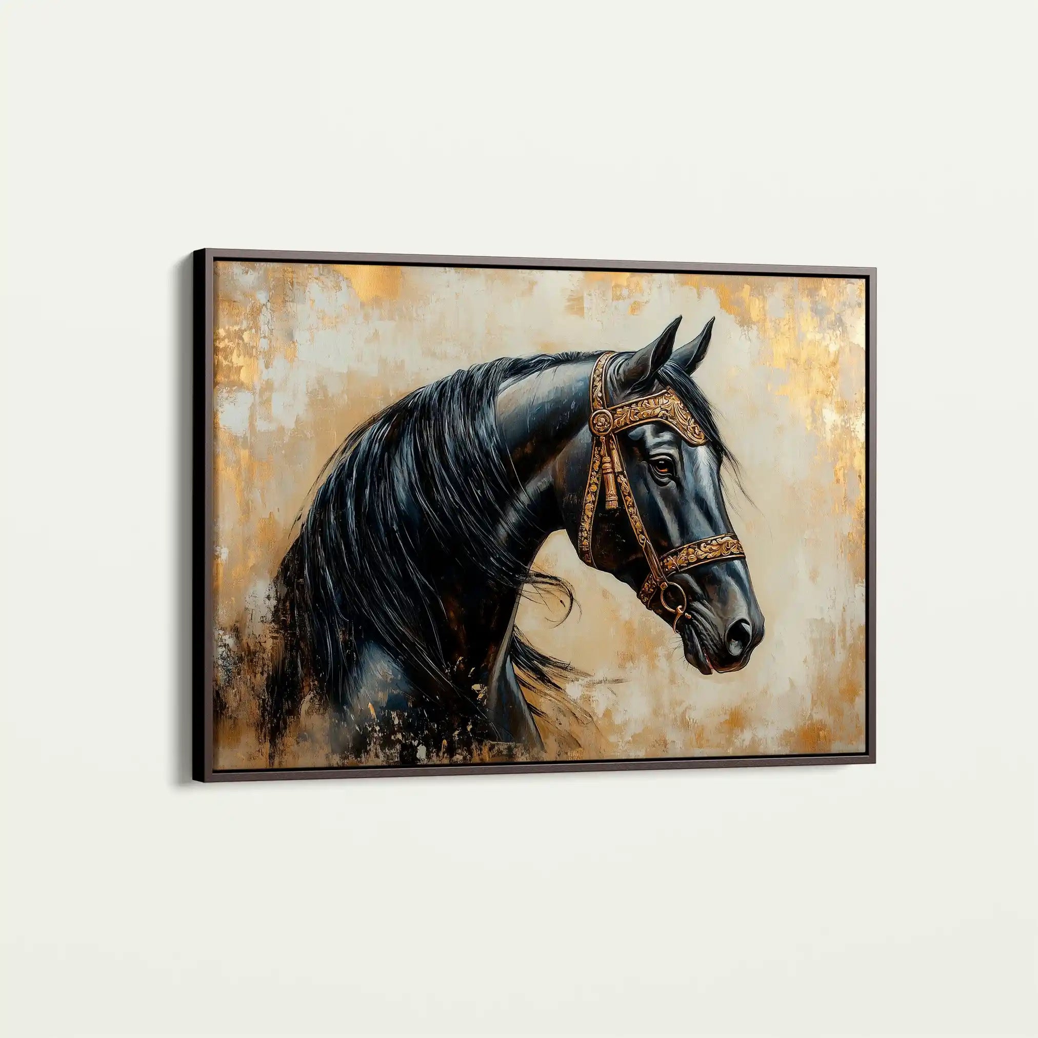 Horses 044 Canvas Art 60 x 40 cm / Black
