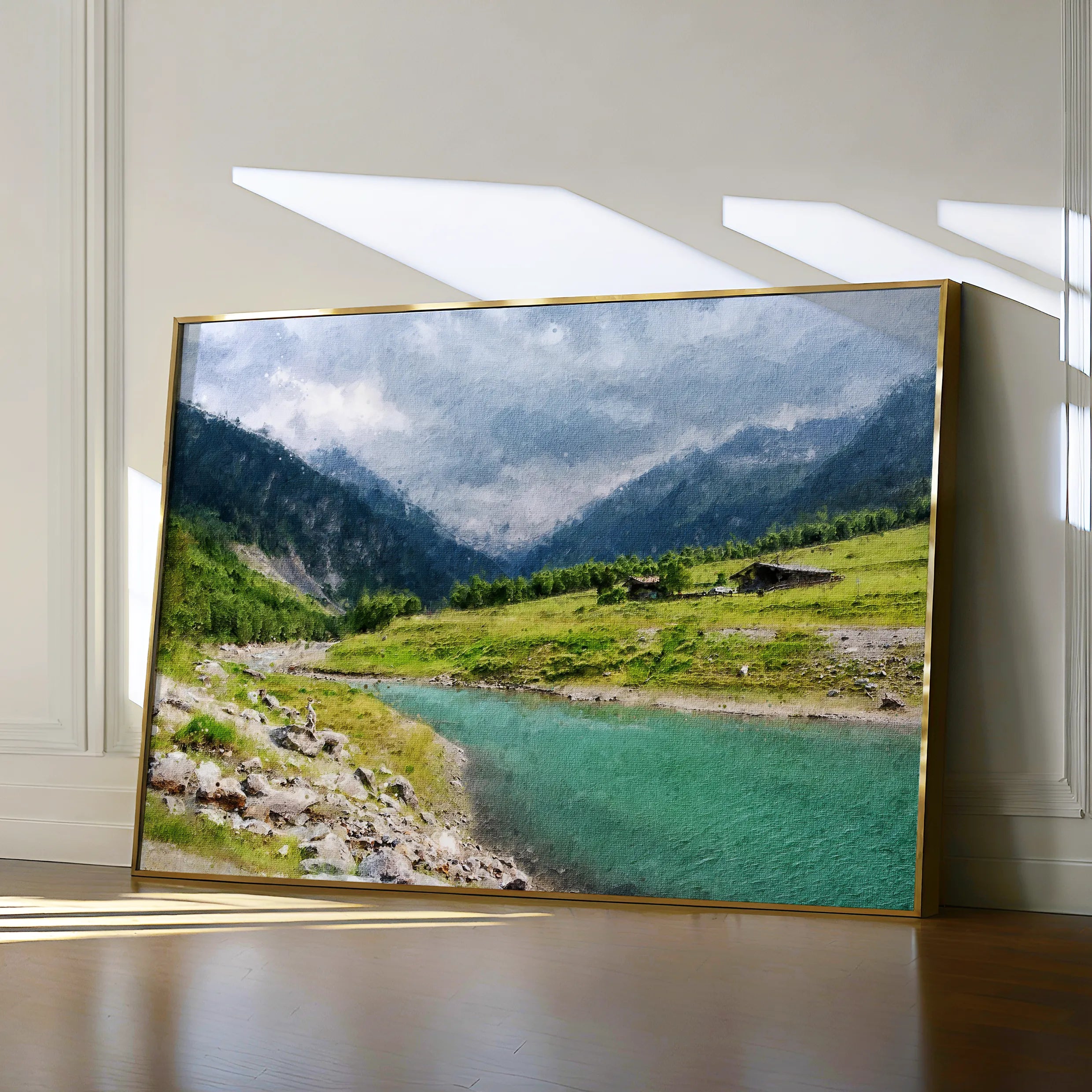 Landscape 044 Canvas Art 18" x 24" / 45 x 60 cm / Black