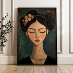 Portrait 044 Canvas Art 18" x 24" / 45 x 60 cm / Black
