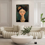 Portrait 044 Canvas Art 18" x 24" / 45 x 60 cm / Black
