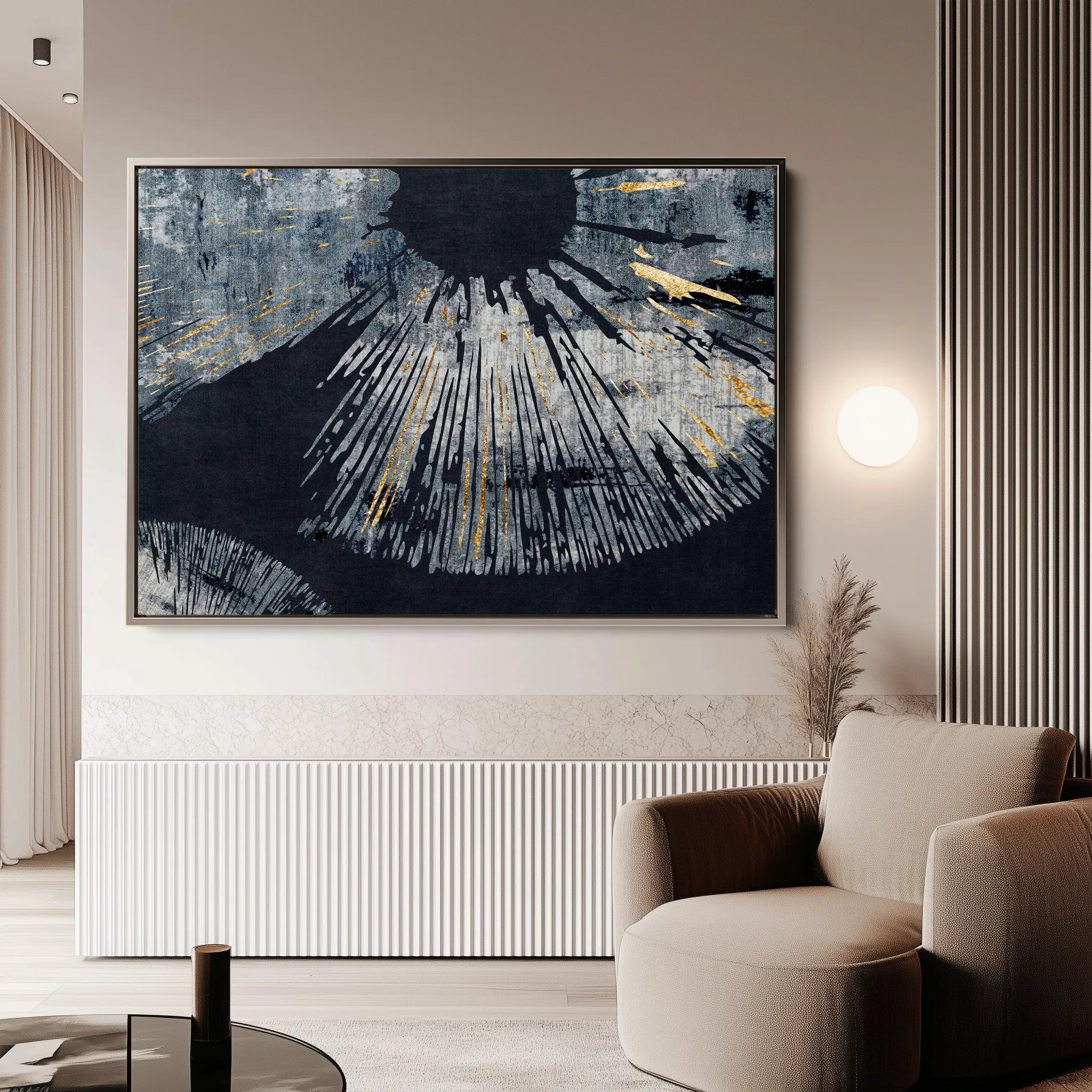 Abstract 045 Canvas Art 18" x 24" / 45 x 60 cm / Black
