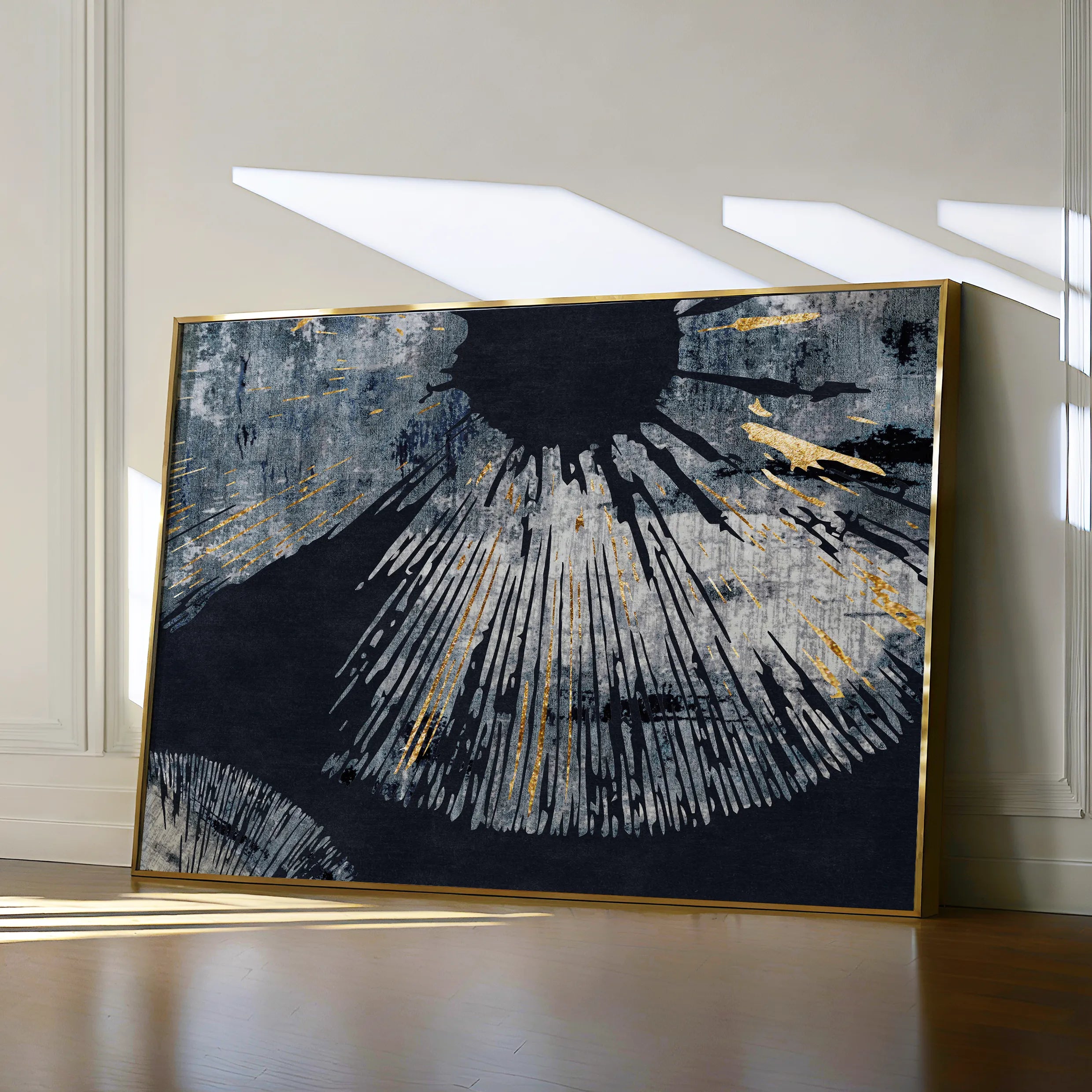 Abstract 045 Canvas Art 18" x 24" / 45 x 60 cm / Black