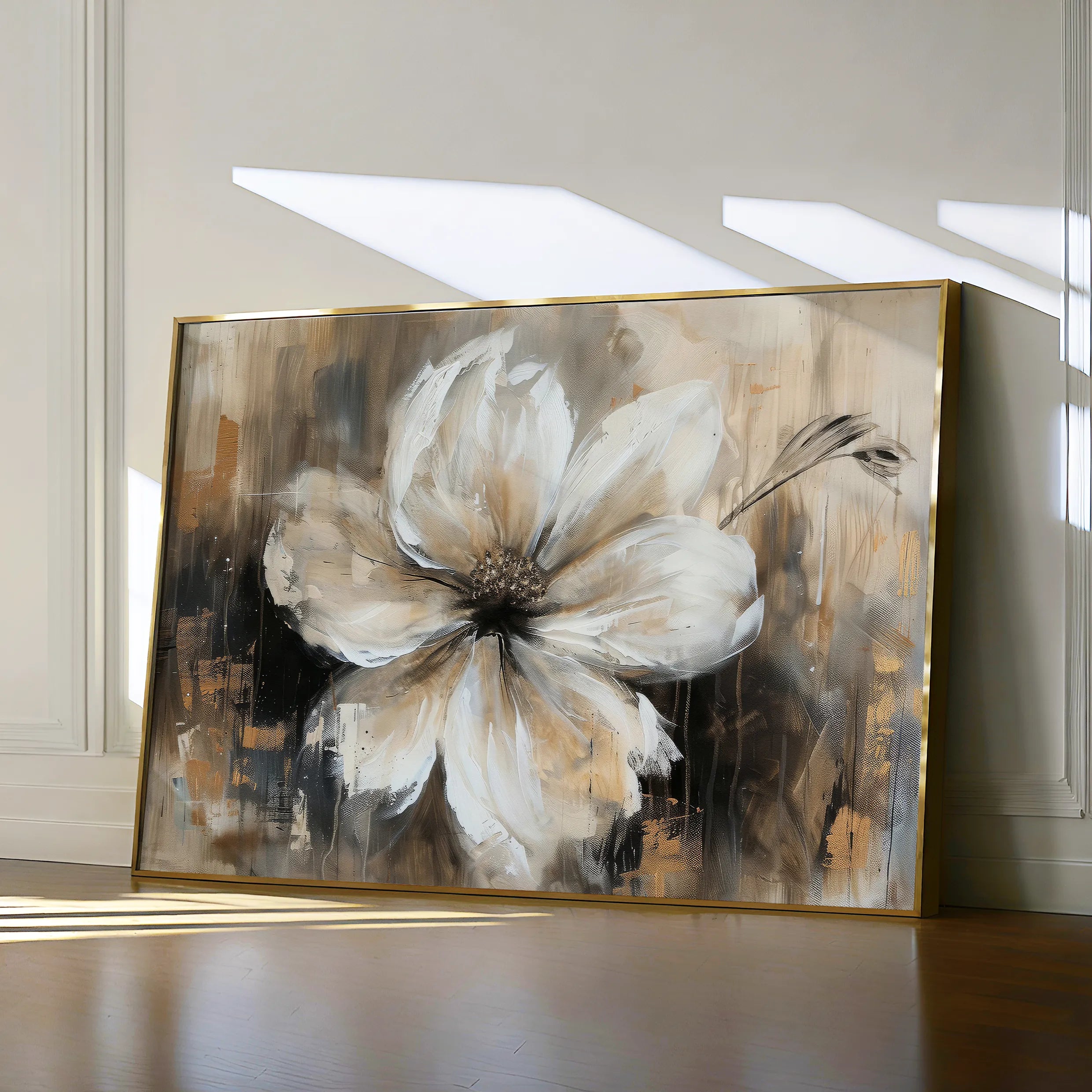 Floral 045 Canvas Art 18" x 24" / 45 x 60 cm / Black