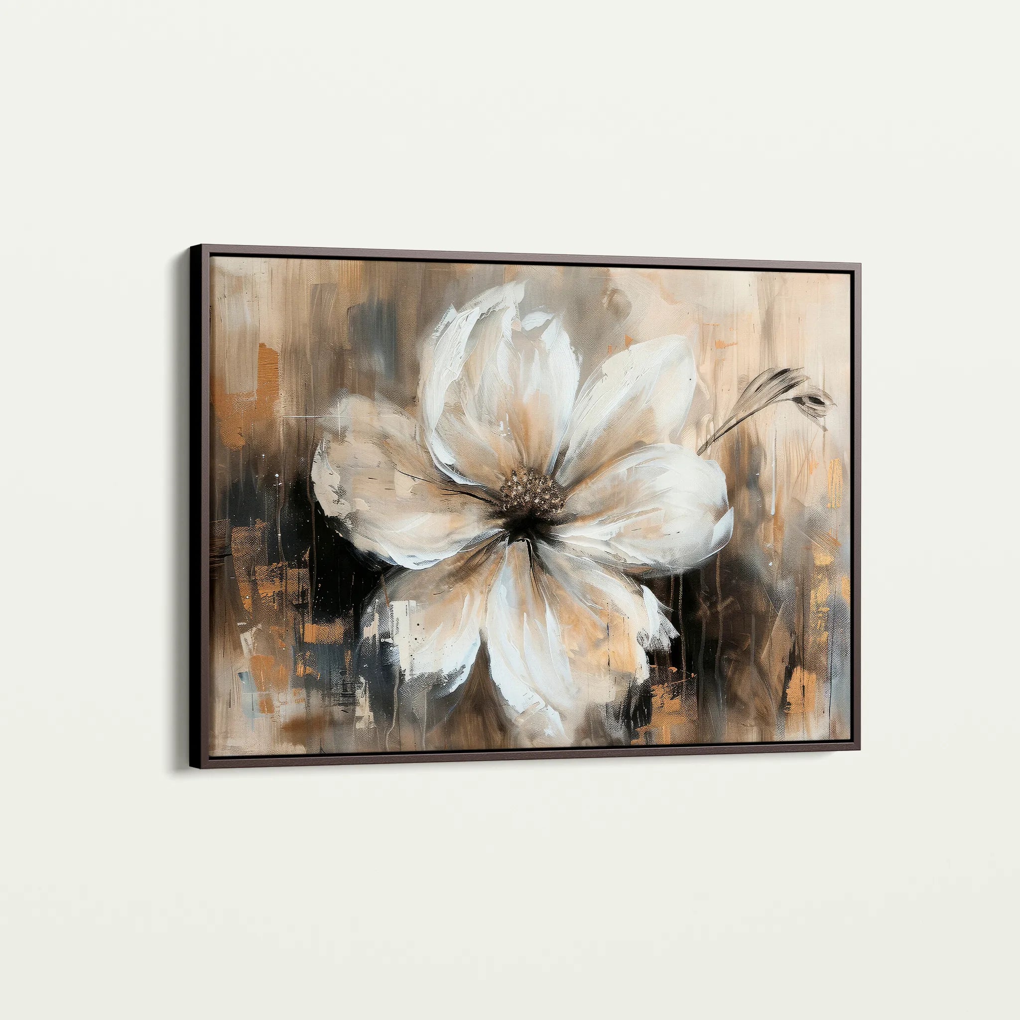 Floral 045 Canvas Art 18" x 24" / 45 x 60 cm / Black