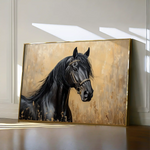 Horses 045 Canvas Art 60 x 40 cm / Black
