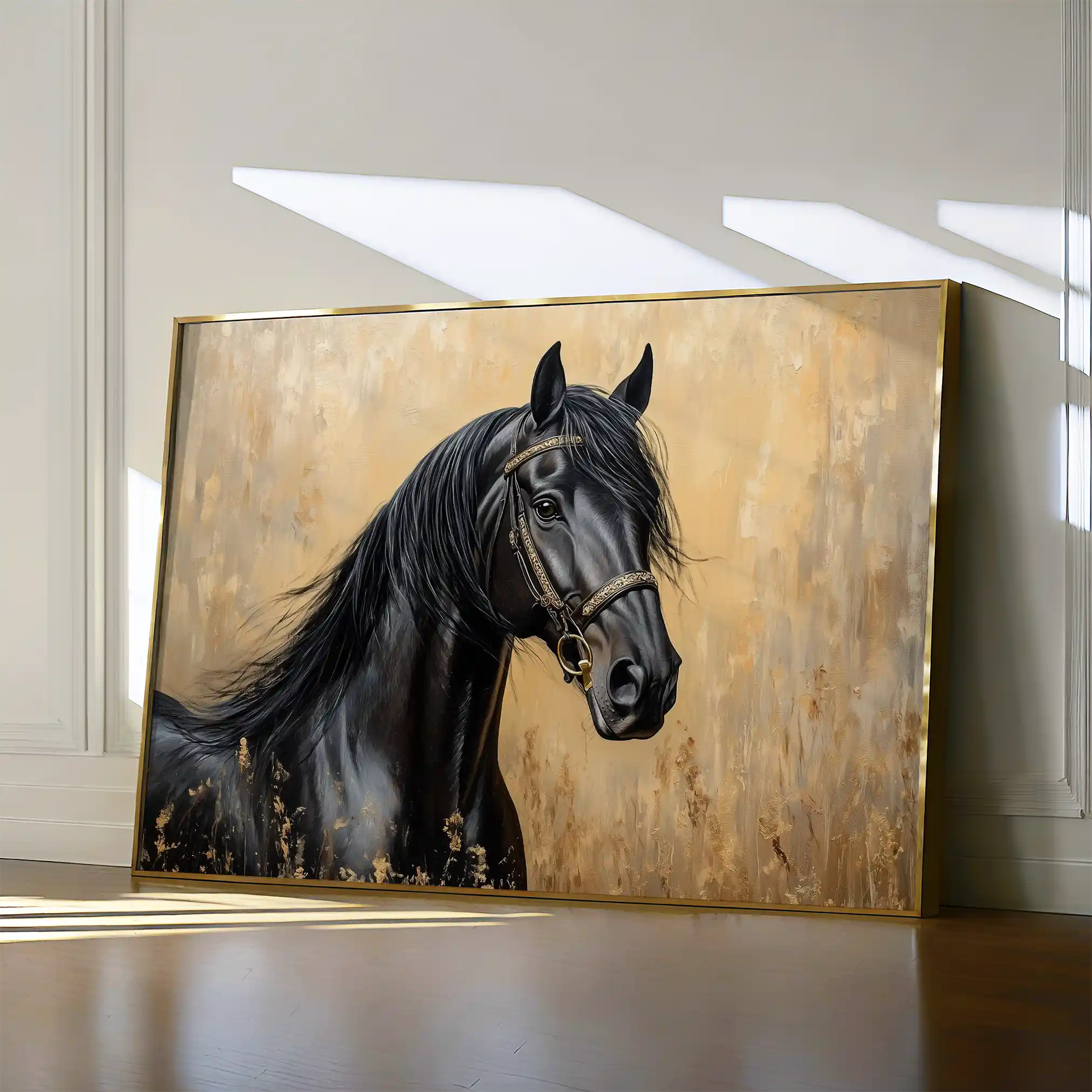 Horses 045 Canvas Art 60 x 40 cm / Black