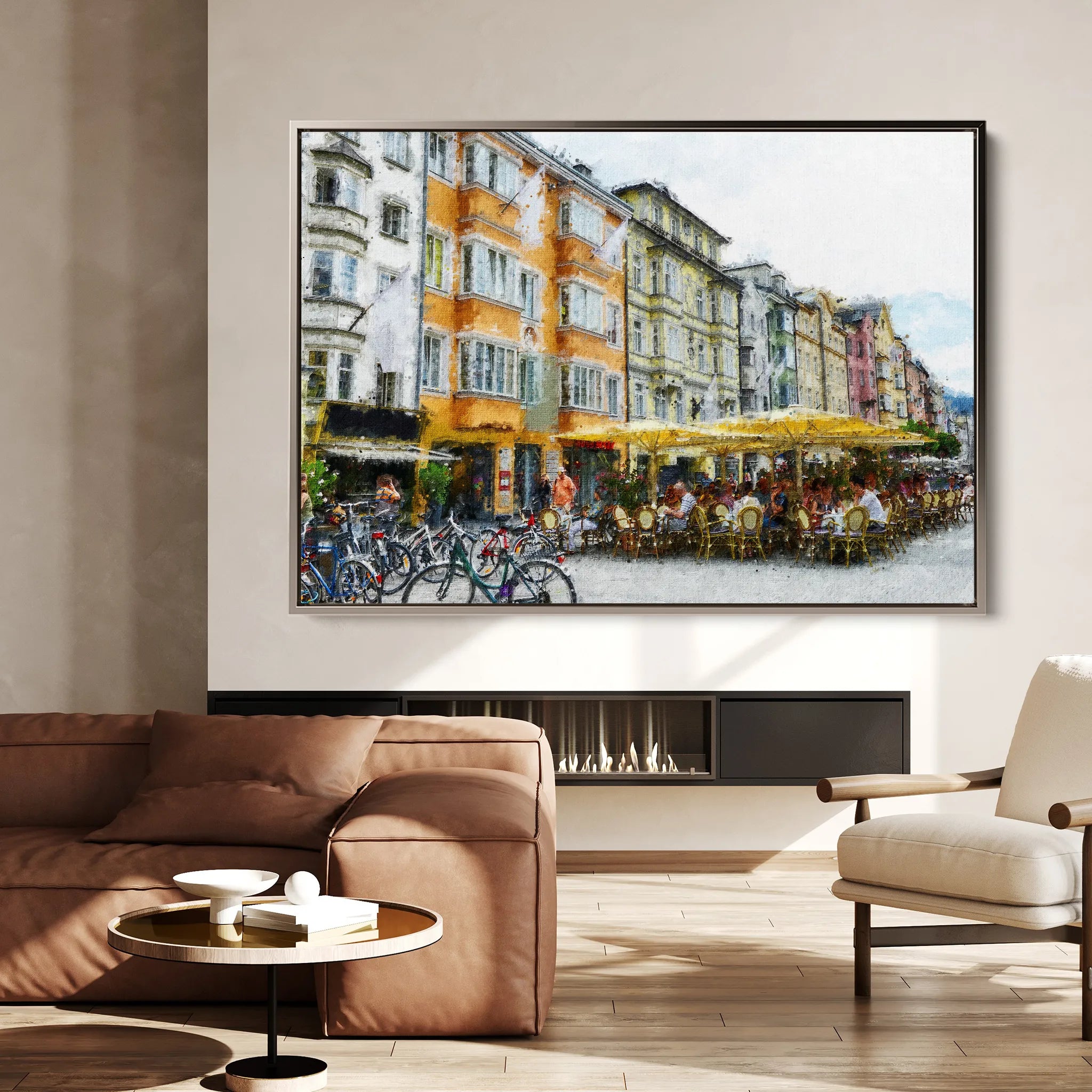 Landscape 045 Canvas Art 18" x 24" / 45 x 60 cm / Black