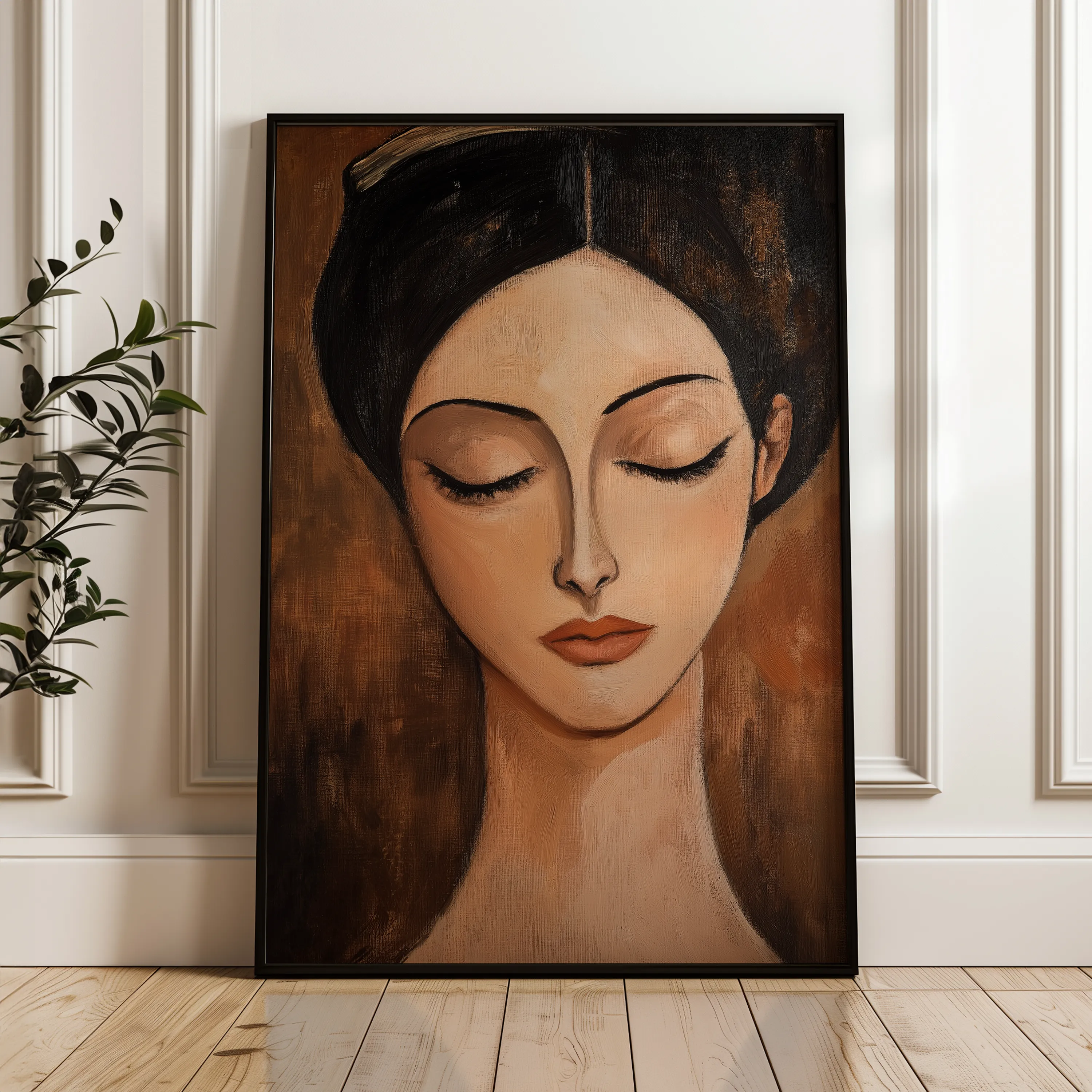 Portrait 045 Canvas Art 18" x 24" / 45 x 60 cm / Black