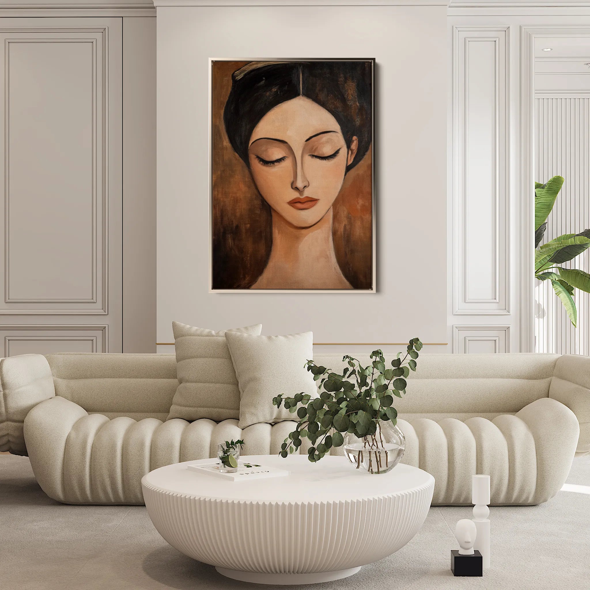Portrait 045 Canvas Art 18" x 24" / 45 x 60 cm / Black