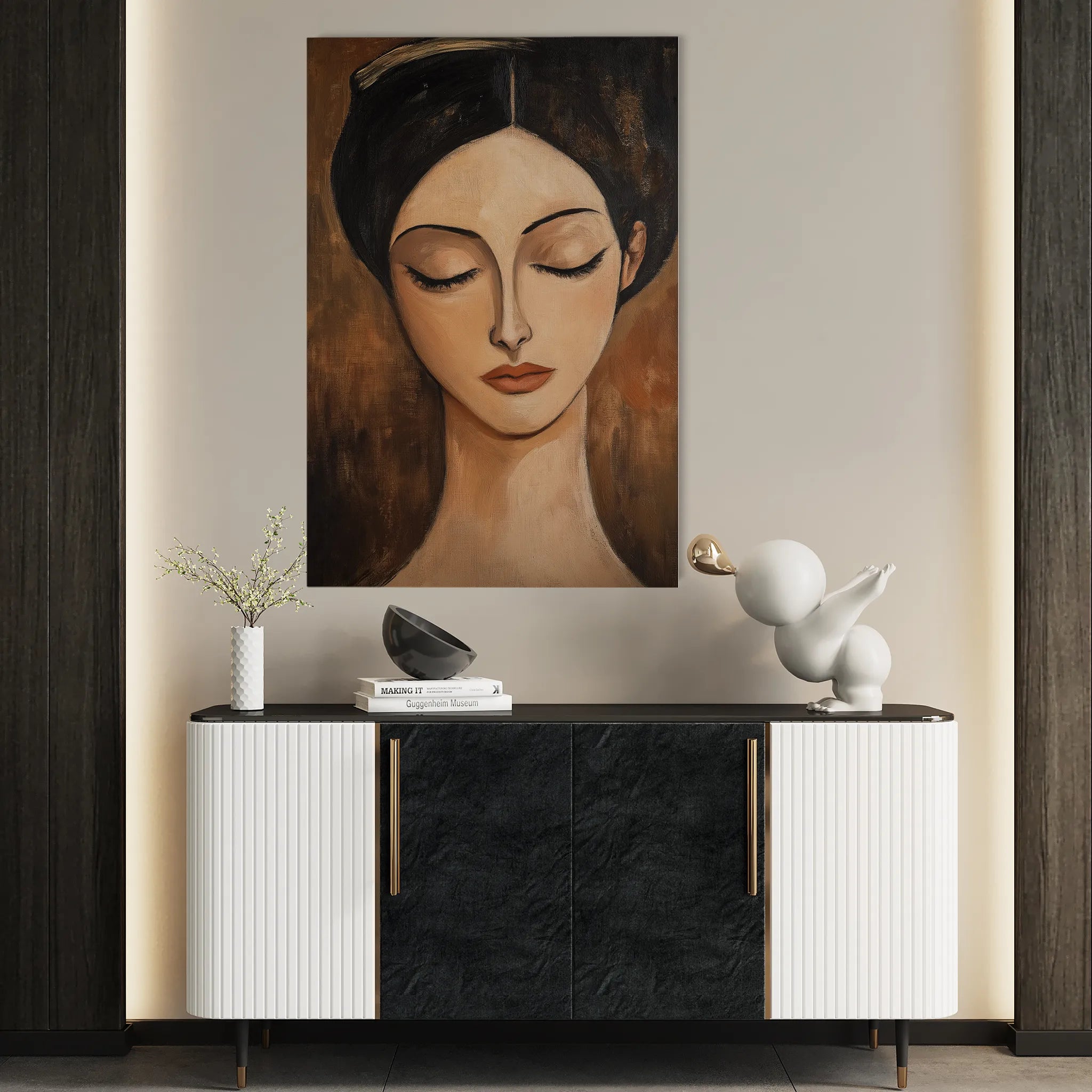 Portrait 045 Canvas Art 18" x 24" / 45 x 60 cm / Black