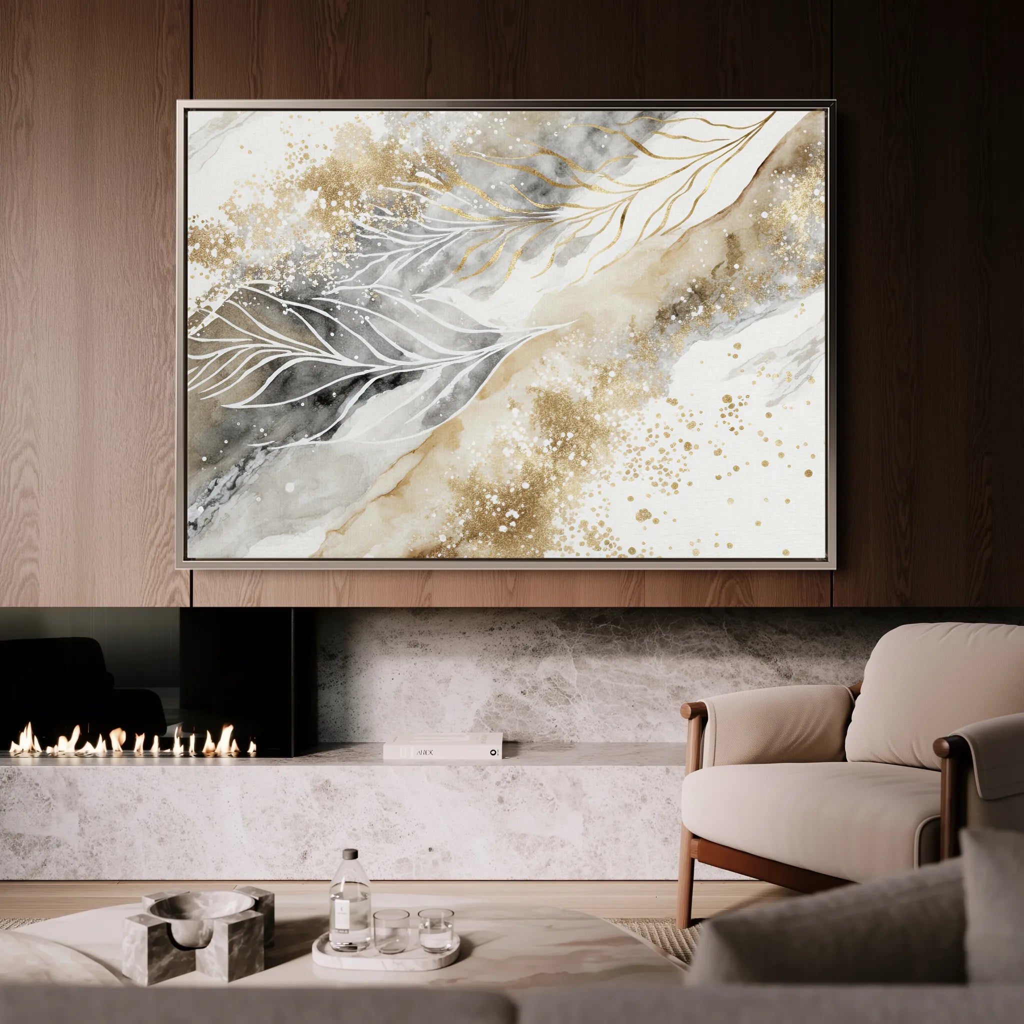 Abstract 046 Canvas Art 18" x 24" / 45 x 60 cm / Black
