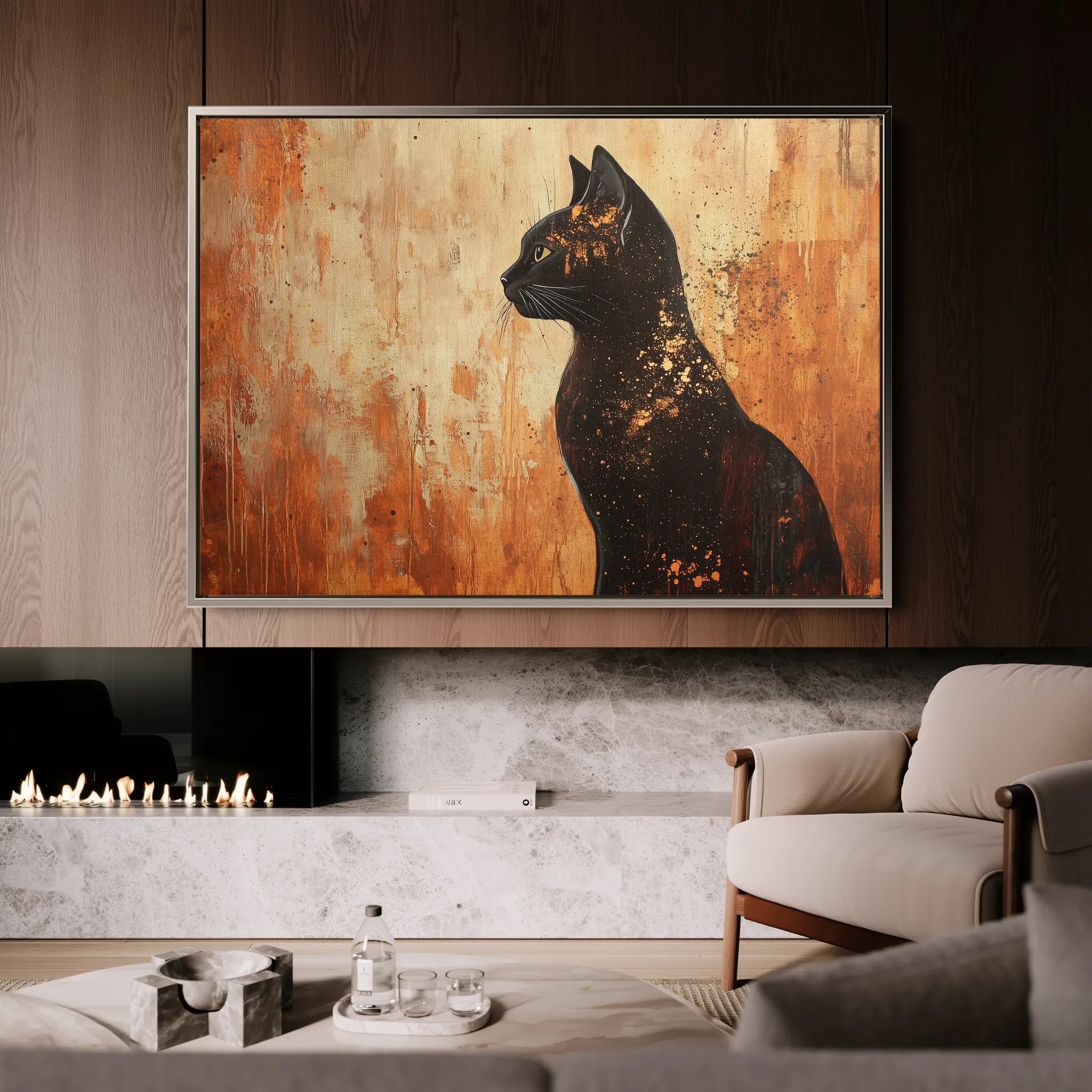 Animals 046 Canvas Art 18" x 24" / 45 x 60 cm / Black