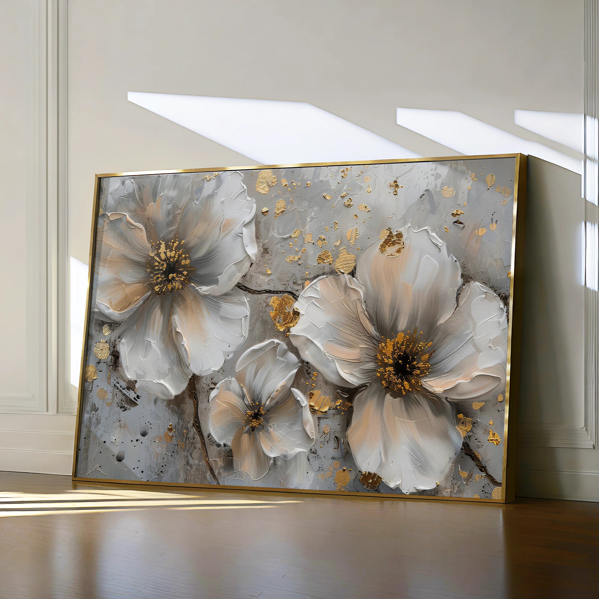 Floral 046 Canvas Art 18" x 24" / 45 x 60 cm / Black