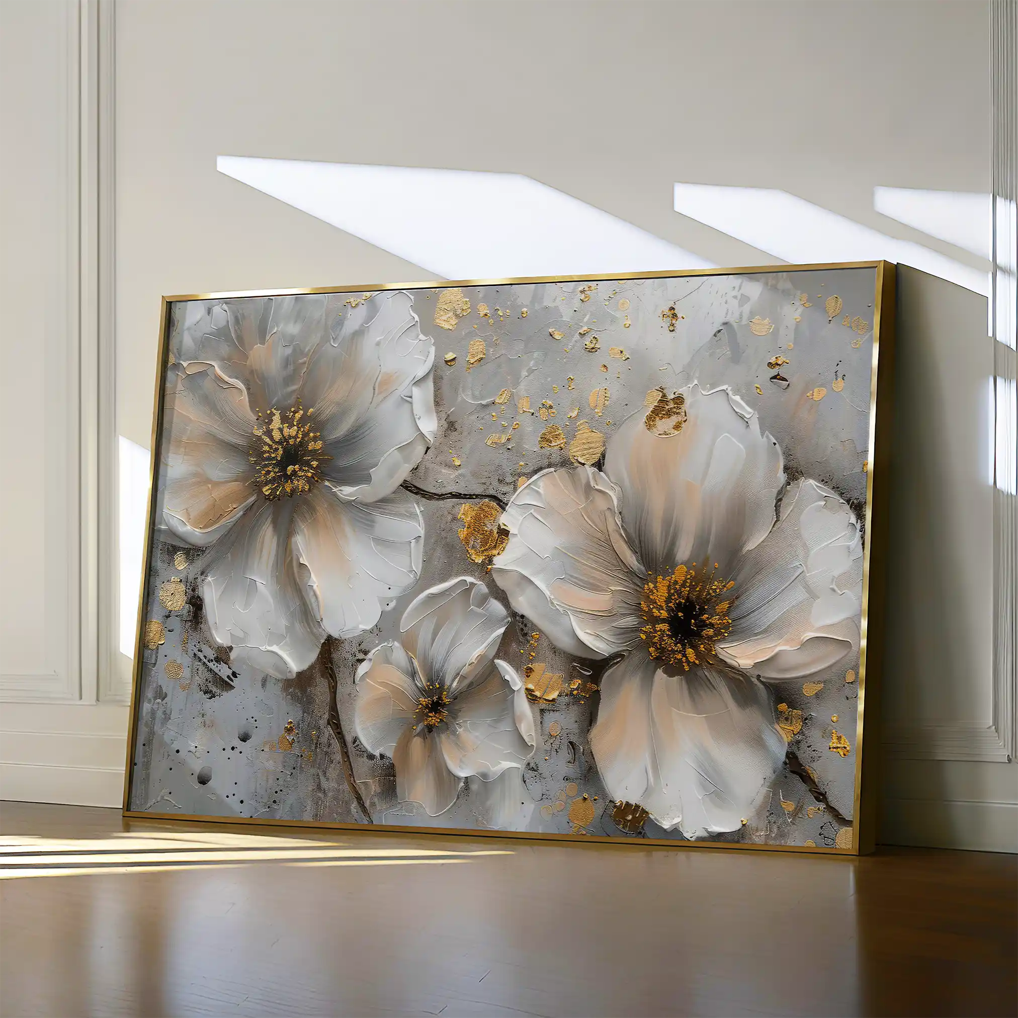 Floral 046 Canvas Art 60 x 40 cm / Black