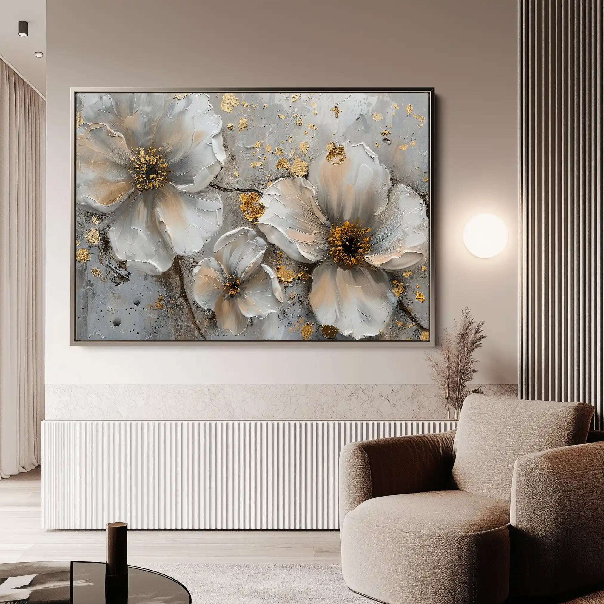 Floral 046 Canvas Art 60 x 40 cm / Black