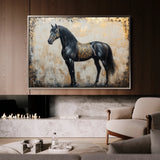 Horses 046 Canvas Art 18" x 24" / 45 x 60 cm / Black