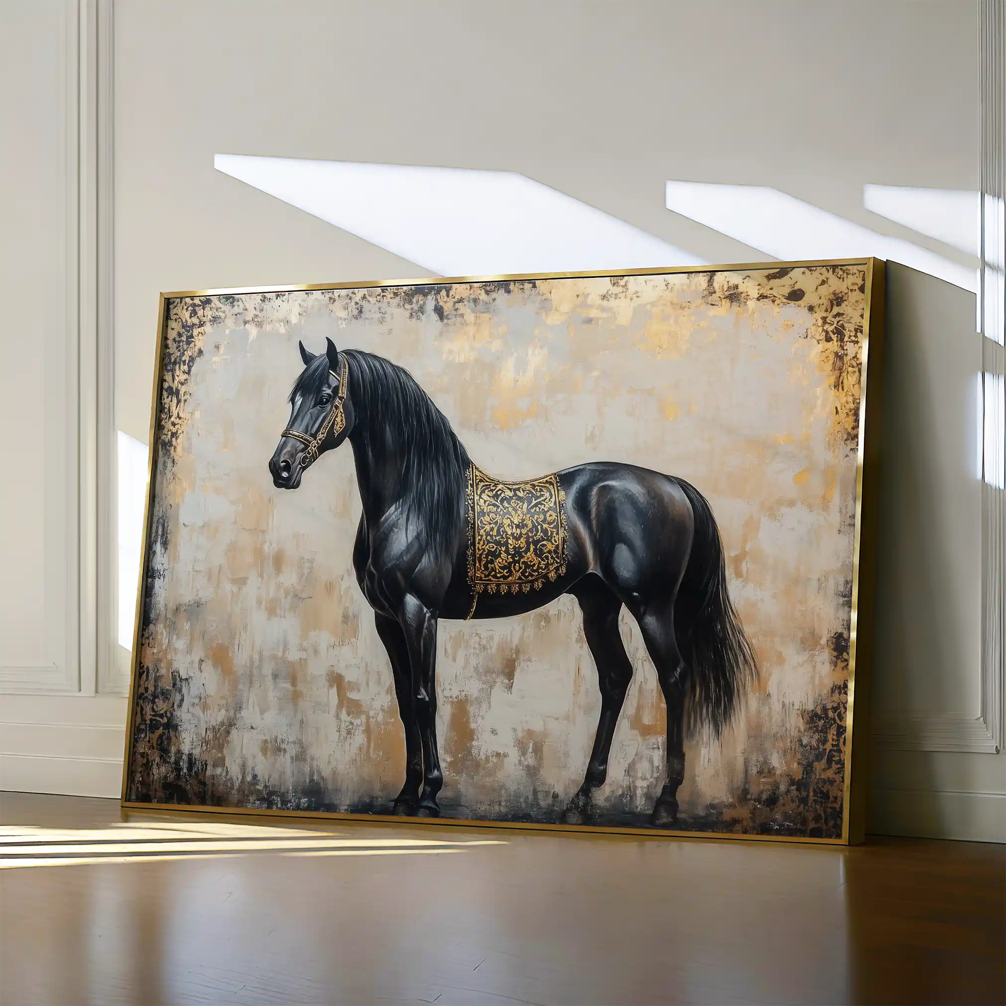 Horses 046 Canvas Art 60 x 40 cm / Black