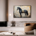 Horses 046 Canvas Art 60 x 40 cm / Black