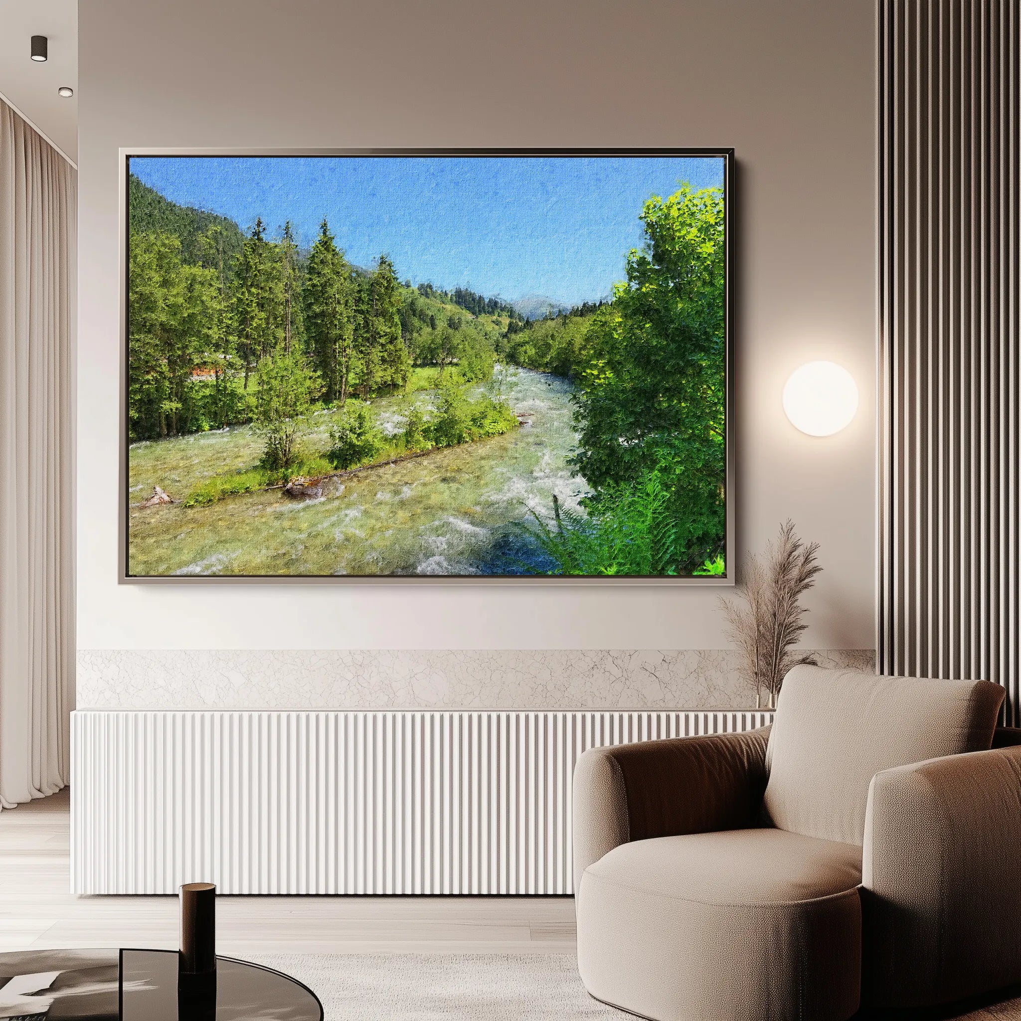 Landscape 046 Canvas Art 18" x 24" / 45 x 60 cm / Black