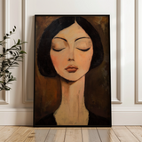 Portrait 046 Canvas Art 18" x 24" / 45 x 60 cm / Black