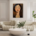 Portrait 046 Canvas Art 18" x 24" / 45 x 60 cm / Black
