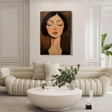 Portrait 046 Canvas Art 18" x 24" / 45 x 60 cm / Black