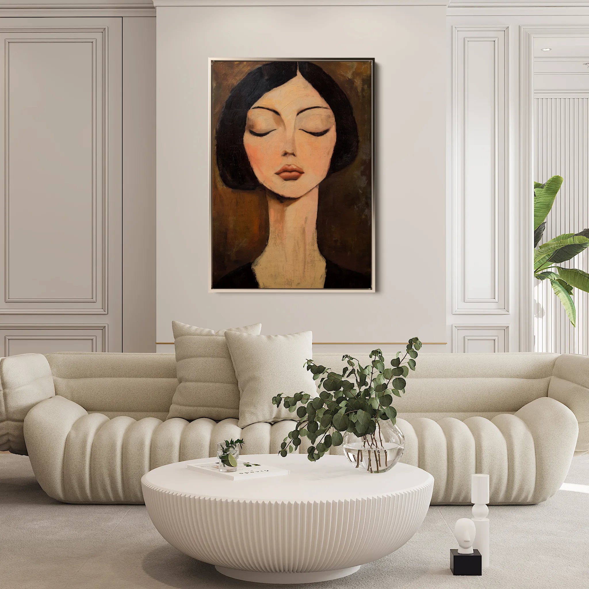 Portrait 046 Canvas Art 18" x 24" / 45 x 60 cm / Black