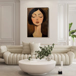 Portrait 046 Canvas Art 60 x 40 cm / Black