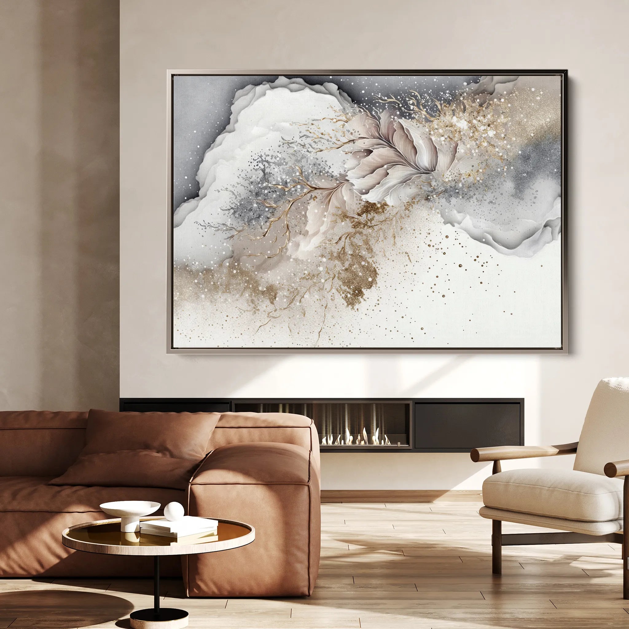 Abstract 047 Canvas Art 18" x 24" / 45 x 60 cm / Black