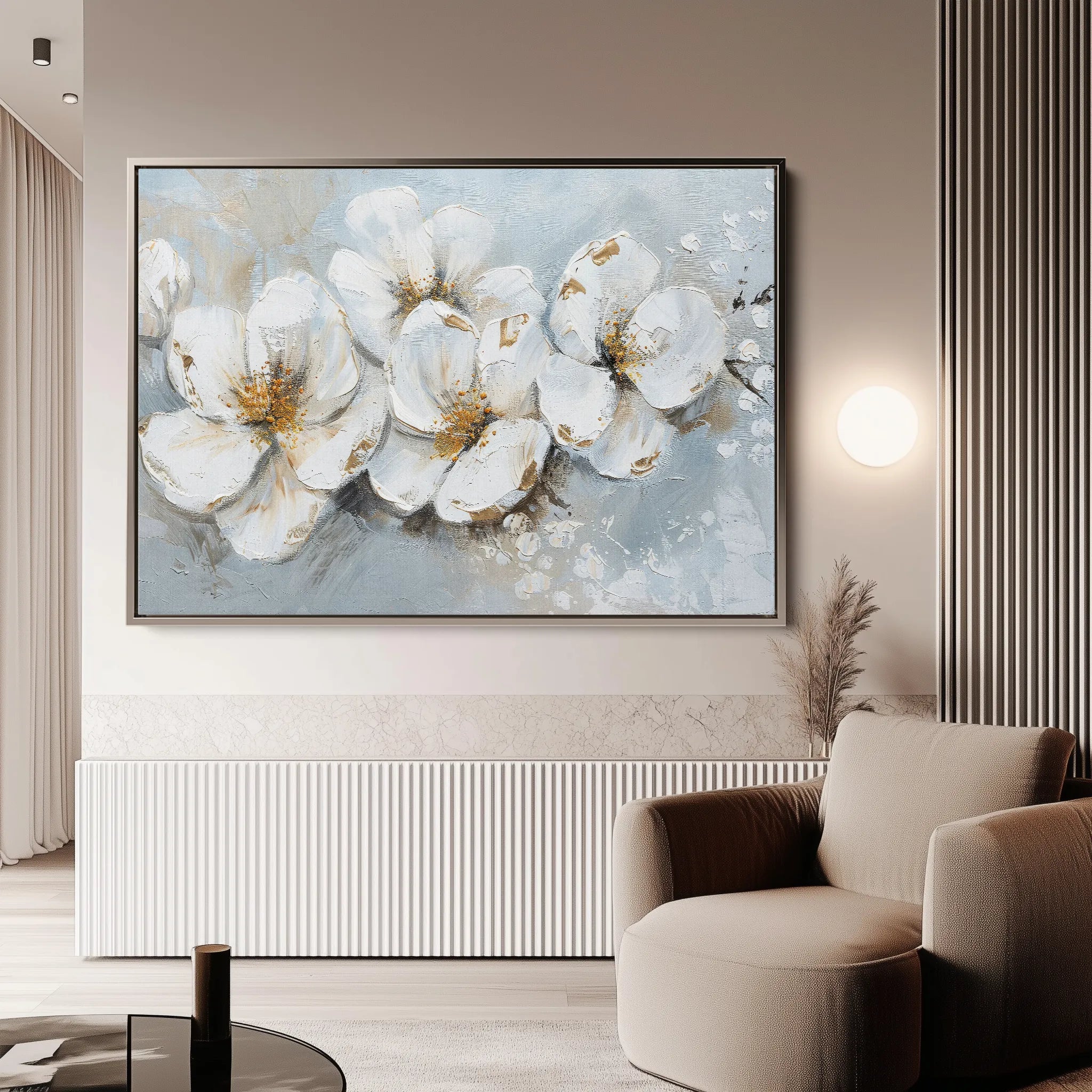 Floral 047 Canvas Art 18" x 24" / 45 x 60 cm / Black