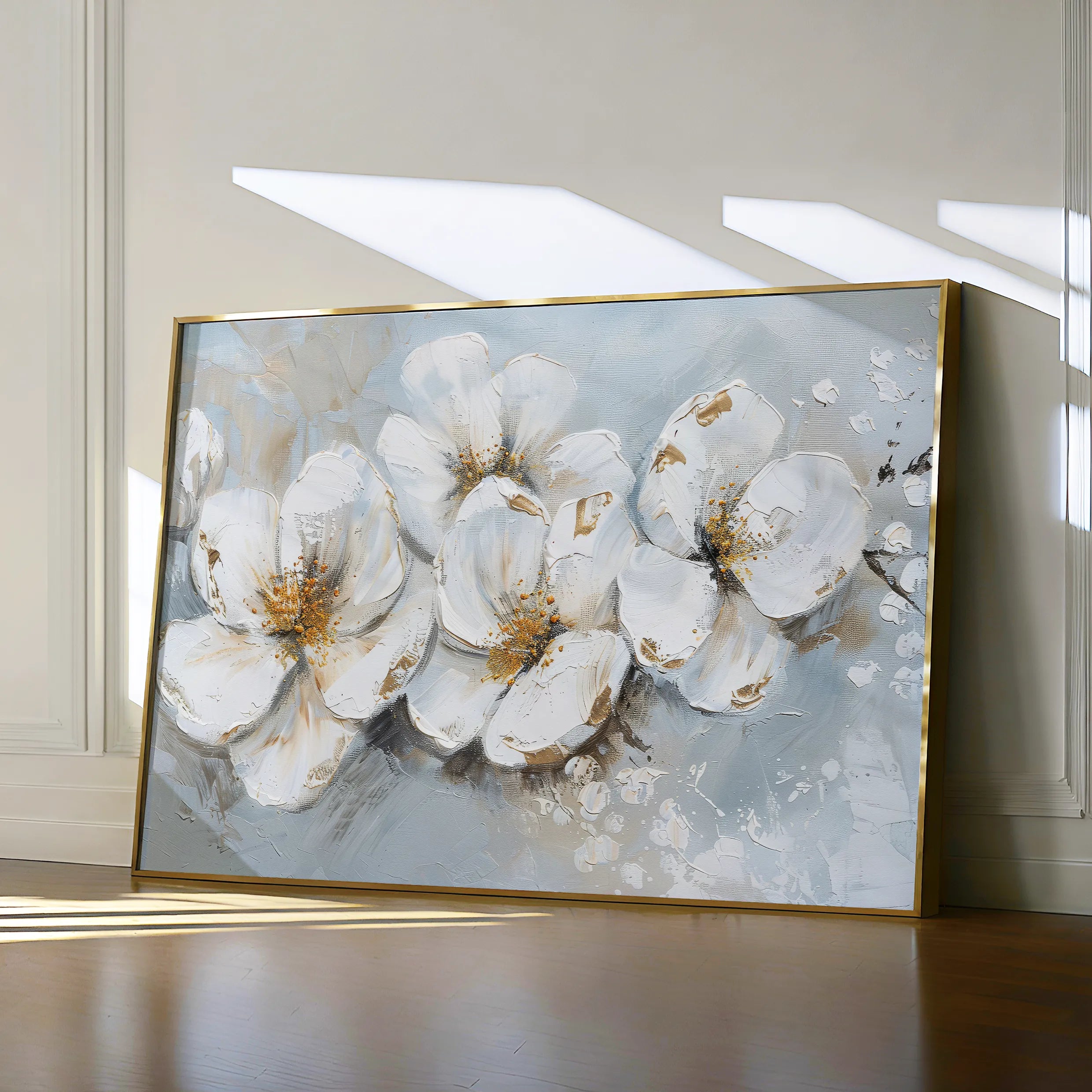 Floral 047 Canvas Art 18" x 24" / 45 x 60 cm / Black