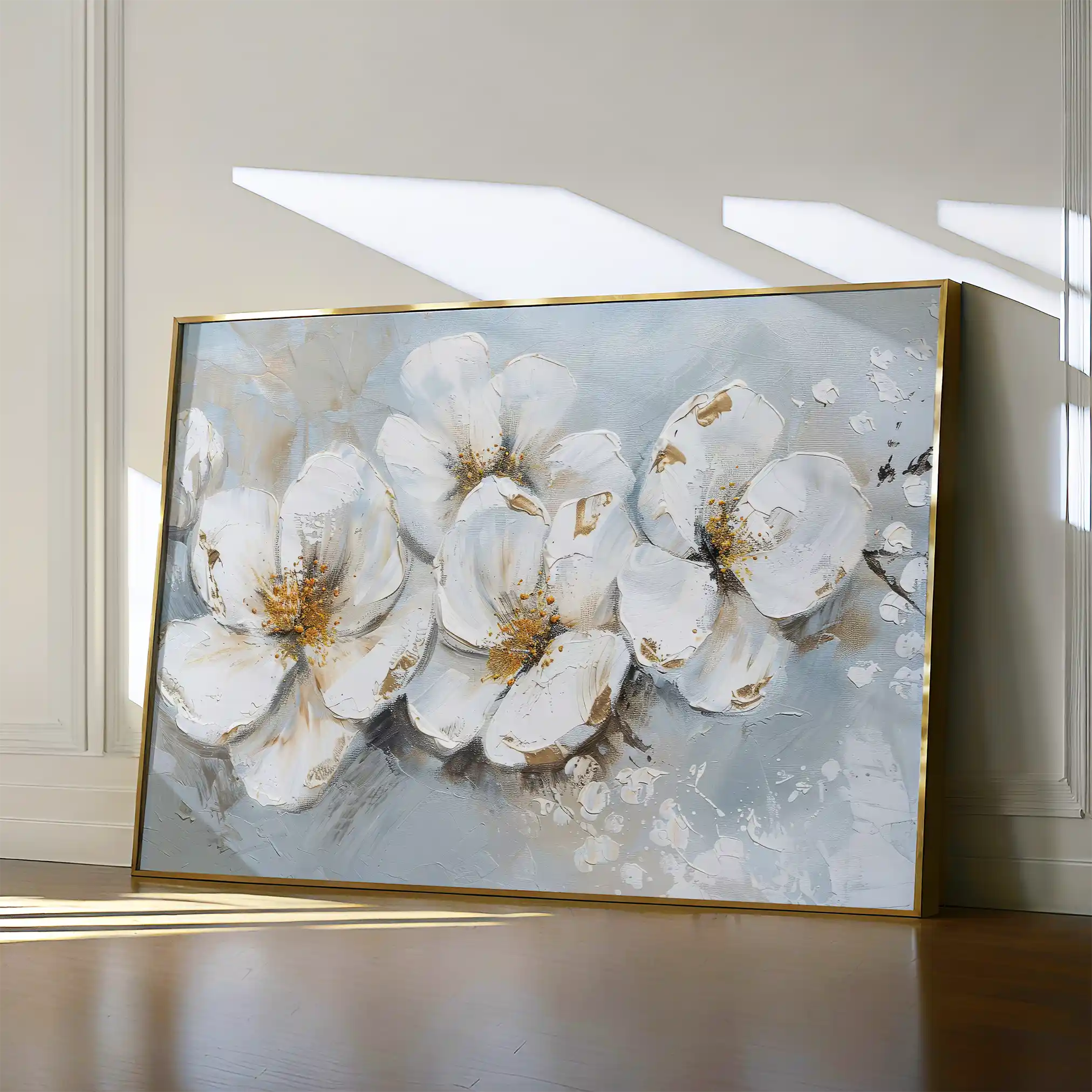 Floral 047 Canvas Art 60 x 40 cm / Black